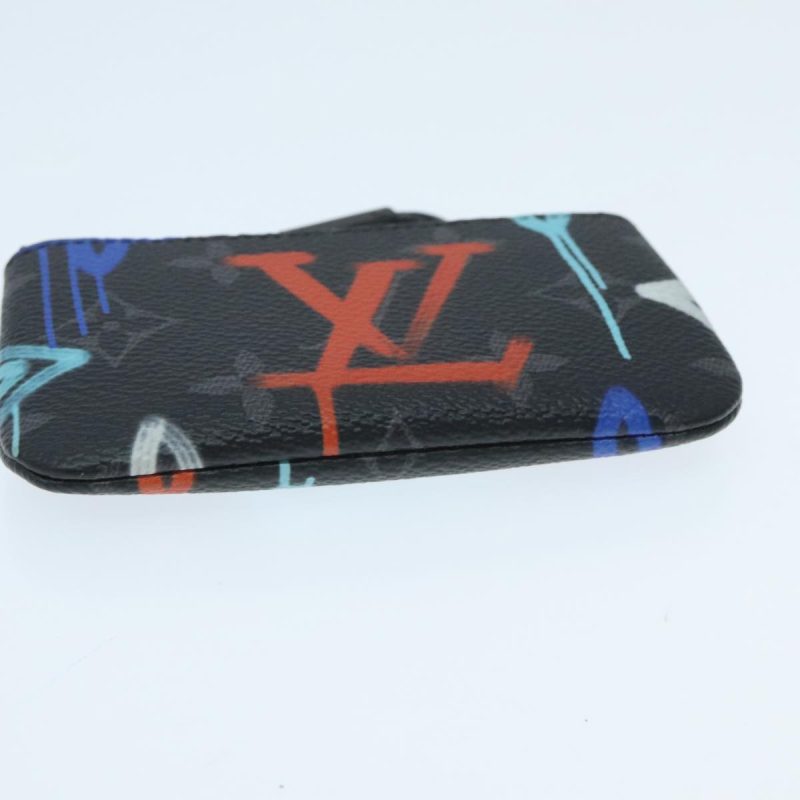 Louis Vuitton Monogram Eclipse Multicolor Pochette Cles Purse M81795 Auth 96003 - Image 7