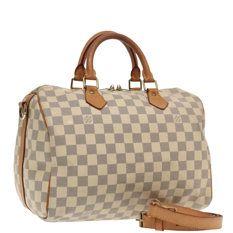 Louis Vuitton Damier Azur Speedy Bandouliere 30 Hand Bag 2way N41052 Auth 96037