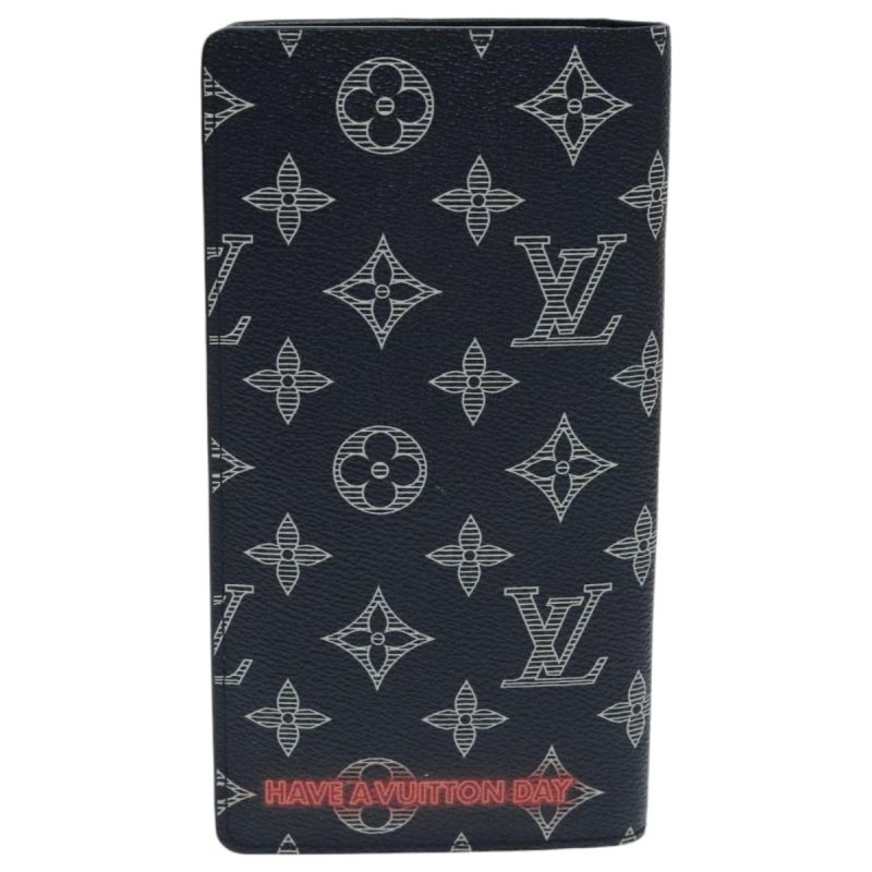 Louis Vuitton Monogram Ink Brazza Portefeuille Wallet Navy M62893 Auth 96045A - Image 2