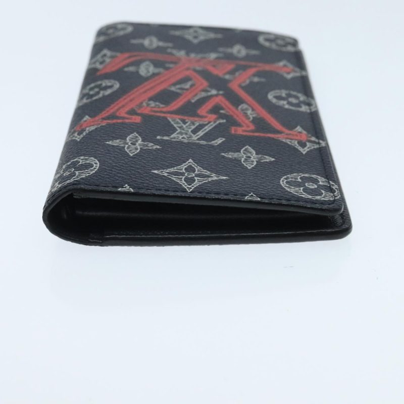 Louis Vuitton Monogram Ink Brazza Portefeuille Wallet Navy M62893 Auth 96045A - Image 4