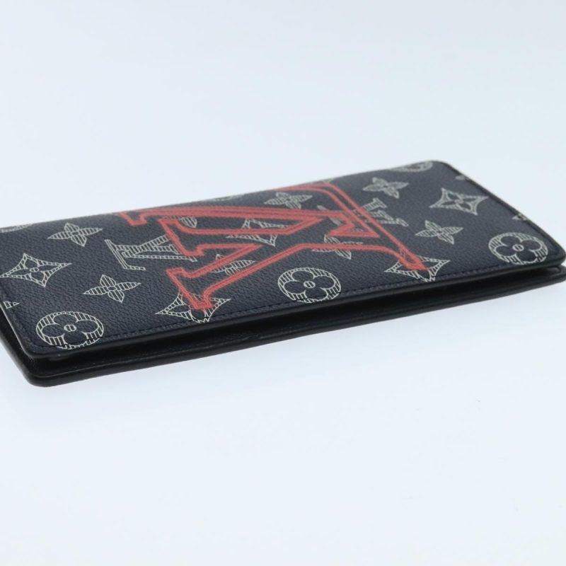 Louis Vuitton Monogram Ink Brazza Portefeuille Wallet Navy M62893 Auth 96045A - Image 5