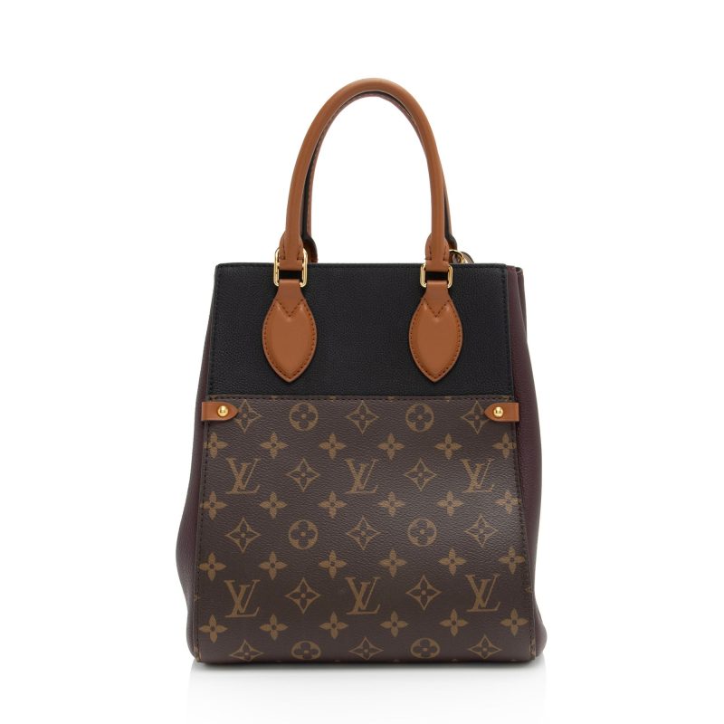 Louis Vuitton Calfskin Monogram Canvas Fold Tote MM (DEf7bl) - Image 3