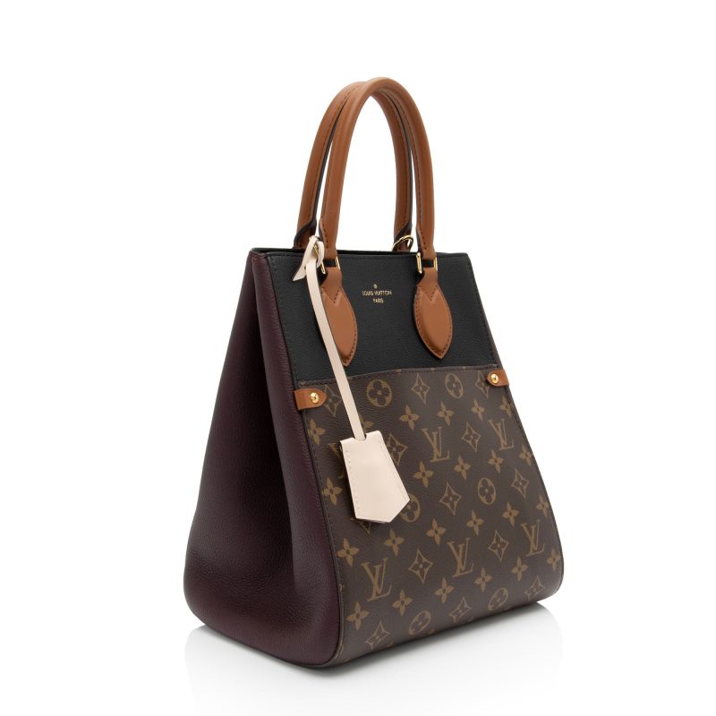 Louis Vuitton Calfskin Monogram Canvas Fold Tote MM (DEf7bl) - Image 2