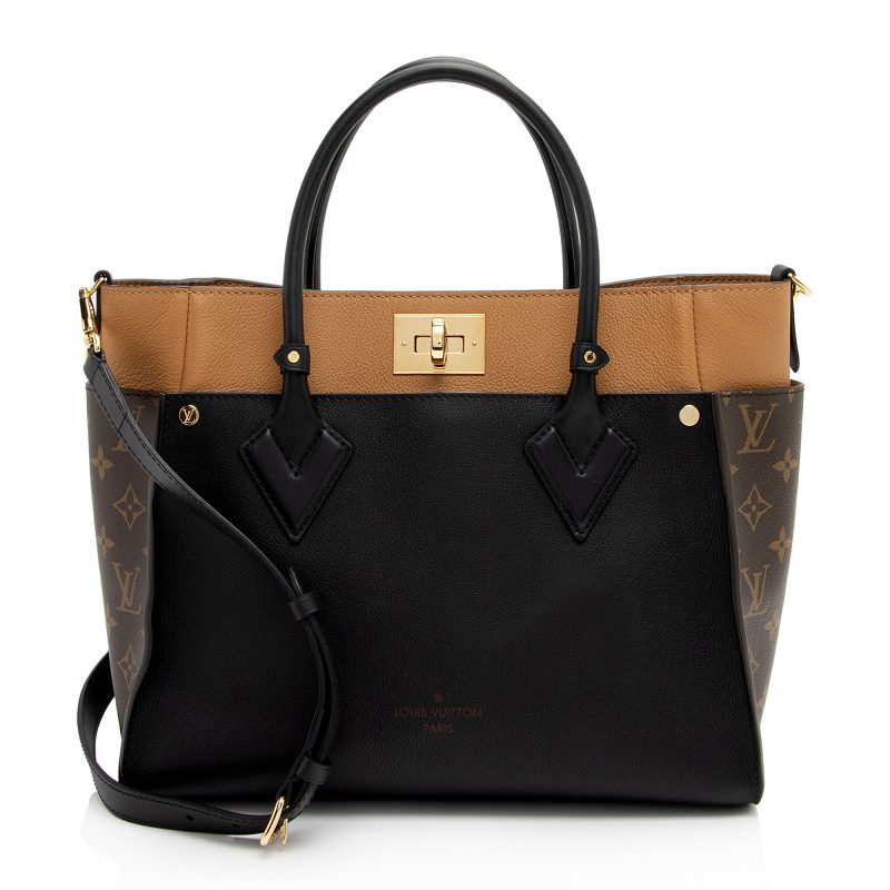 Louis Vuitton Calfskin Monogram Canvas On My Side MM Tote (bmZRwZ)