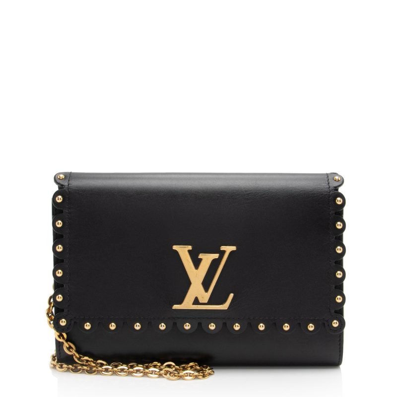 Louis Vuitton Calfskin Studded Chain Louise Shoulder Bag (tvxiQj)