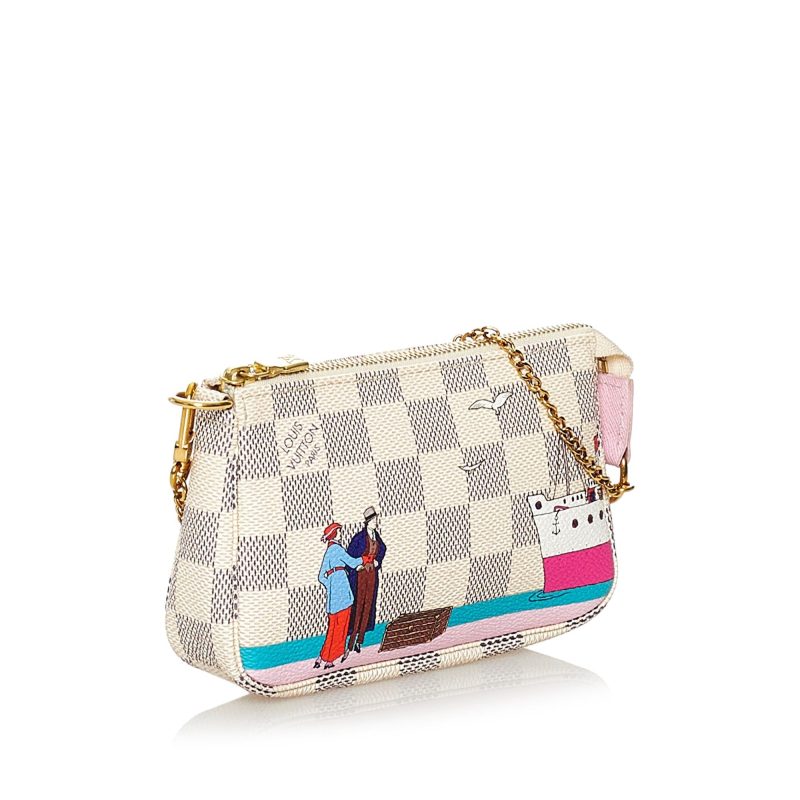 Louis Vuitton Damier Azur Pochette Accessories Illustre Transatlantic (32270) - Image 2