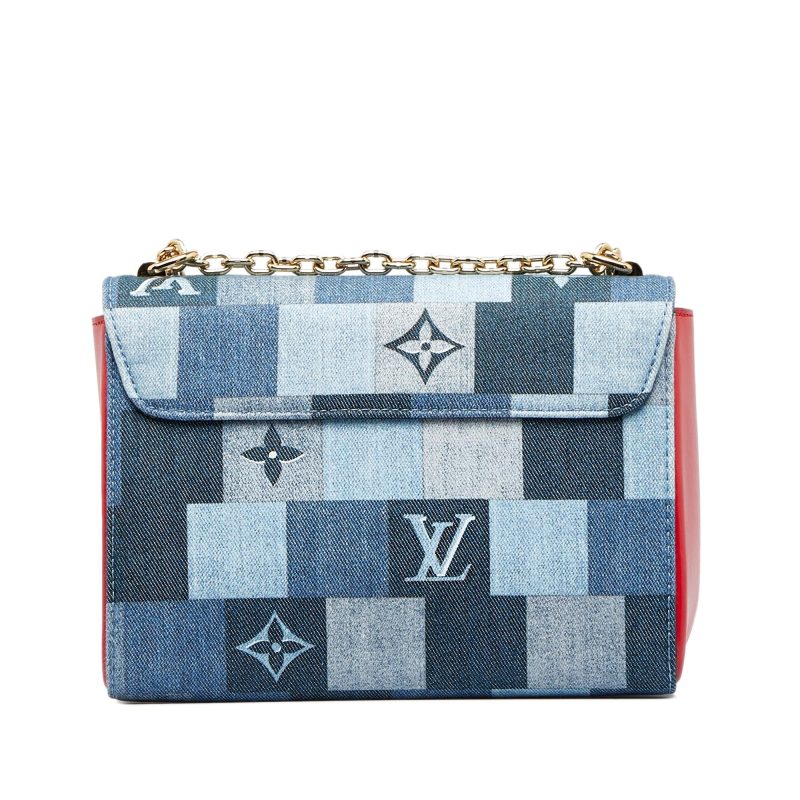 Louis Vuitton Damier Denim Patchwork Twist MM (HeRXdW) - Image 3