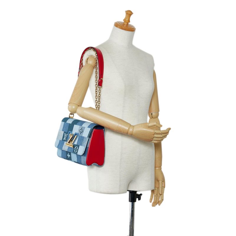 Louis Vuitton Damier Denim Patchwork Twist MM (HeRXdW) - Image 5