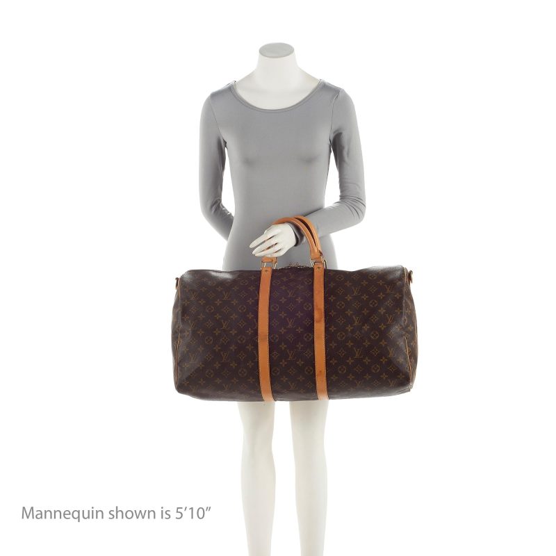 Louis Vuitton Vintage Monogram Canvas Keepall Bandouliere 55 Duffle Bag (XbrDc4) - Image 5