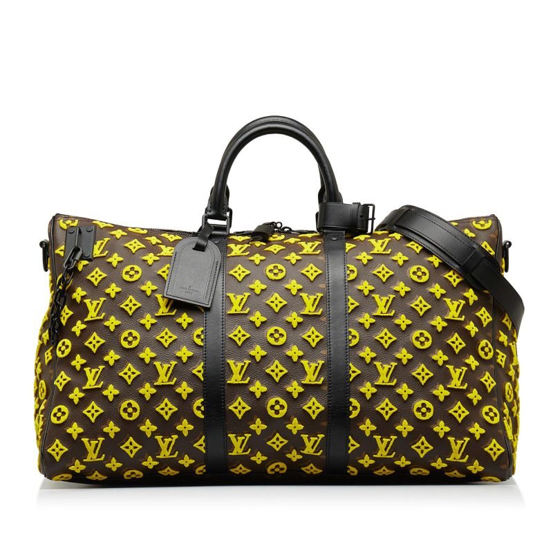 Louis Vuitton Monogram Tuffetage Triangle Keepall Bandouliere 50 (ohQ7xi)