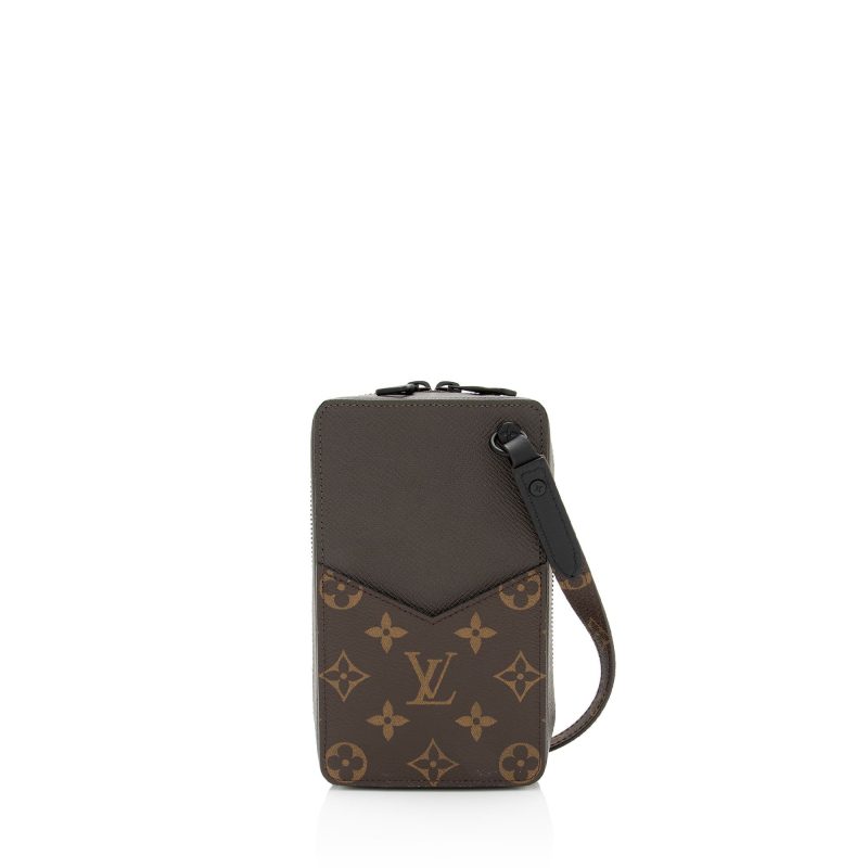 Louis Vuitton Taiga Leather Monogram Canvas Phone Box Crossbody Bag (tzlpri) - Image 3