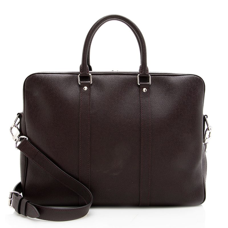 Louis Vuitton Taiga Leather Porte Documents Voyage Briefcase (18195)