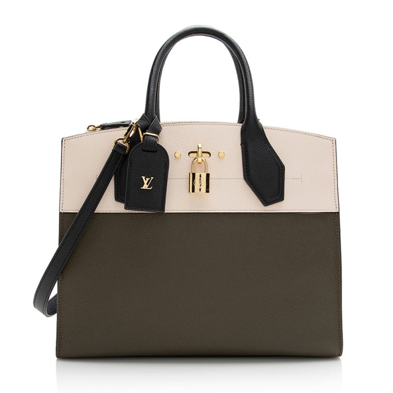 Louis Vuitton Taurillon CIty Steamer MM Tote (22526)