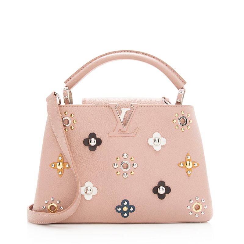 Louis Vuitton Taurillon Leather Flower Embellished Capucines BB Bag (19410)