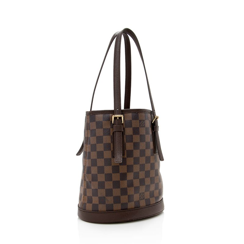 Louis Vuitton Vintage Damier Ebene Marais Bucket Tote (16670) - Image 2