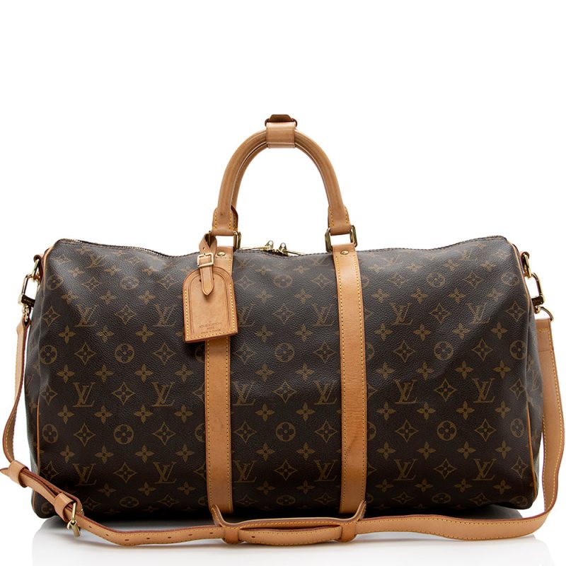 Louis Vuitton Vintage Monogram Canvas Bandouliere Keepall 50 Duffel Bag (17038)