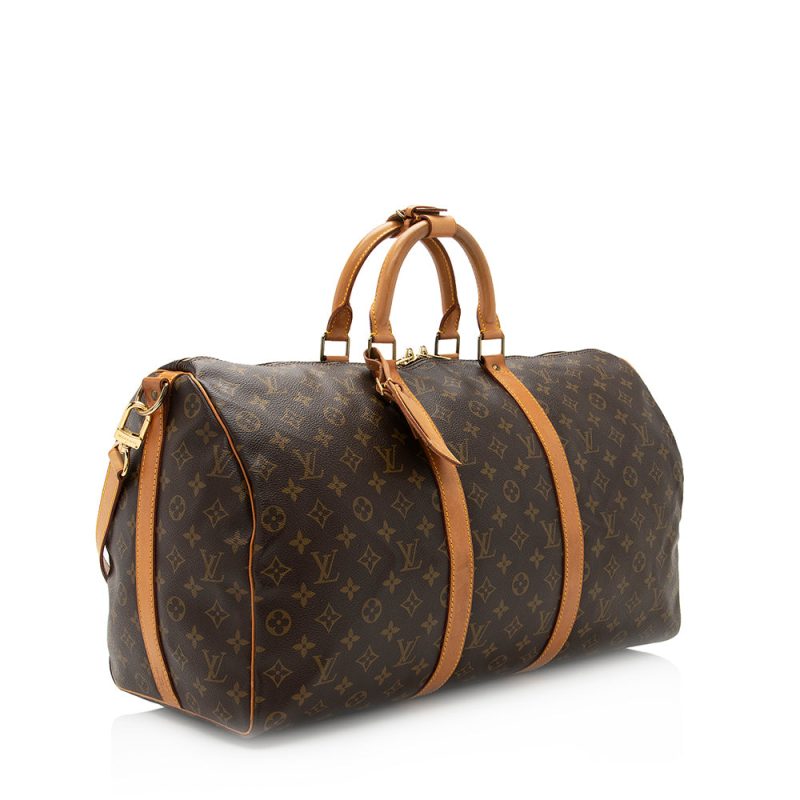 Louis Vuitton Vintage Monogram Canvas Keepall Bandouliere 50 Duffel Bag (20375) - Image 2