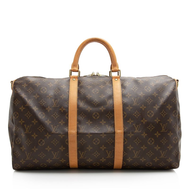 Louis Vuitton Vintage Monogram Canvas Keepall Bandouliere 50 Duffle Bag (22496)