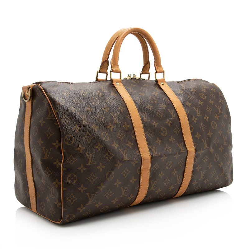 Louis Vuitton Vintage Monogram Canvas Keepall Bandouliere 50 Duffle Bag (22496) - Image 2