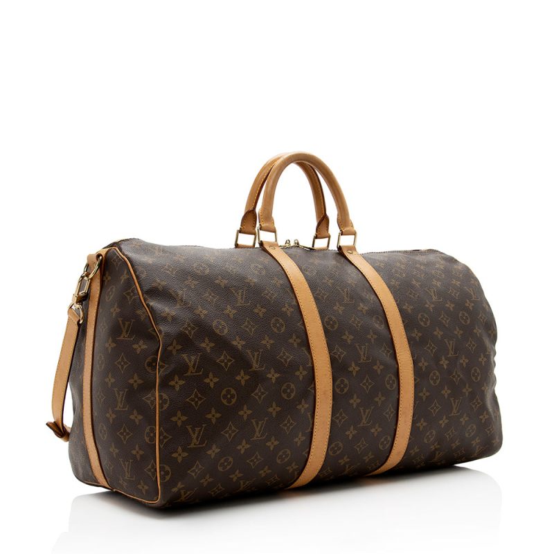 Louis Vuitton Vintage Monogram Canvas Keepall Bandouliere 55 Duffel Bag (16864) - Image 2