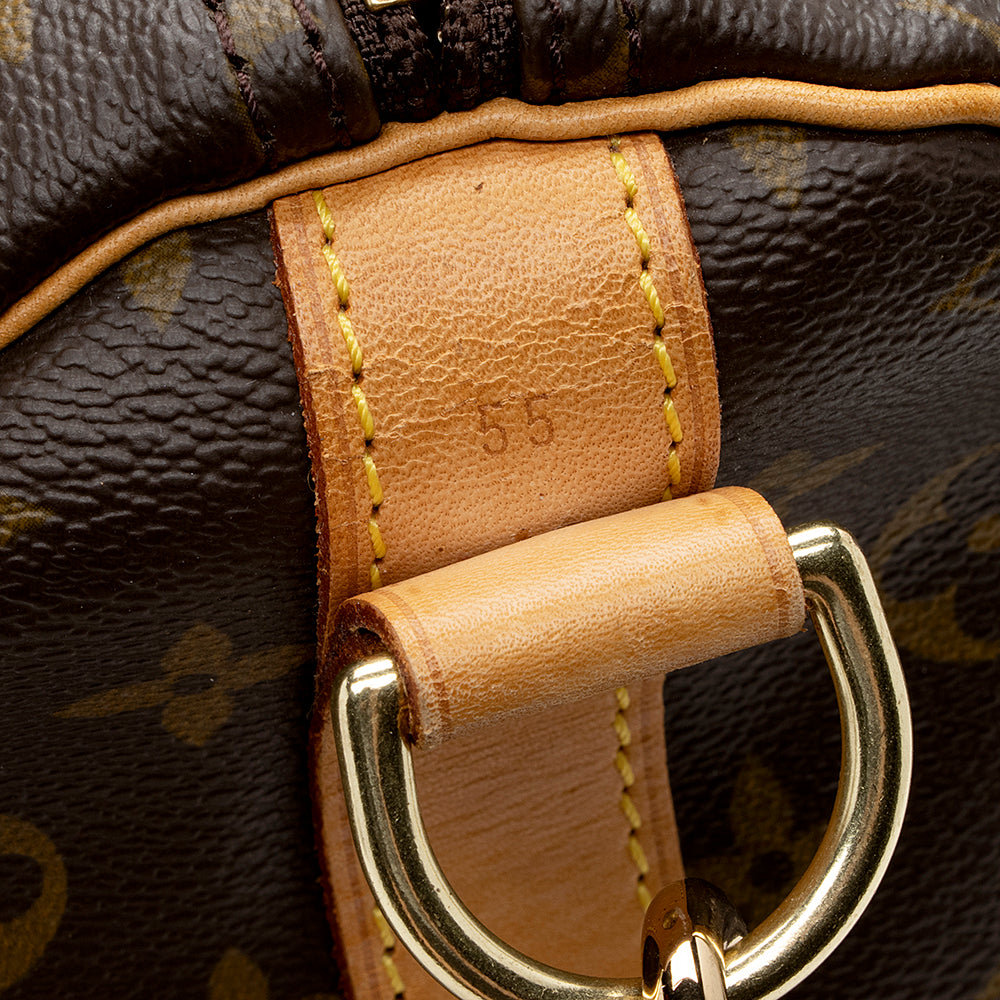 Louis Vuitton Vintage Monogram Canvas Keepall Bandouliere 55 Duffel Bag (17039) - Image 10