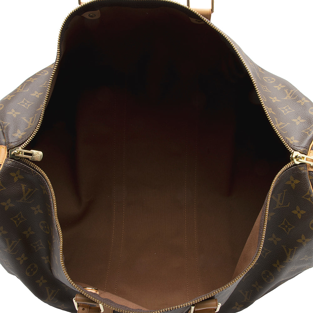 Louis Vuitton Vintage Monogram Canvas Keepall Bandouliere 55 Duffel Bag (17039) - Image 6