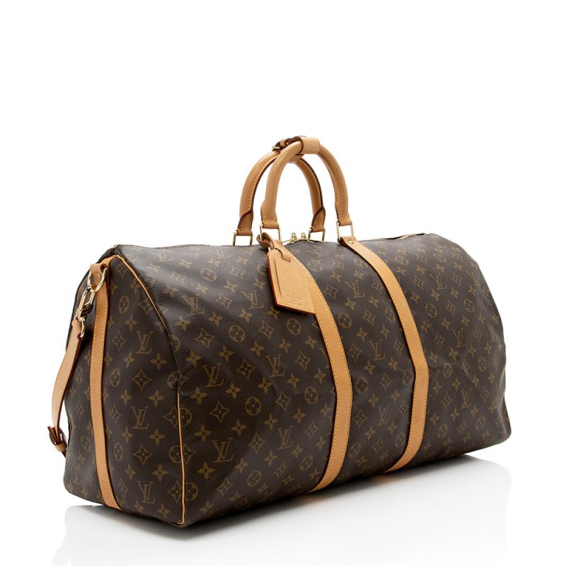 Louis Vuitton Vintage Monogram Canvas Keepall Bandouliere 55 Duffel Bag (17039) - Image 2