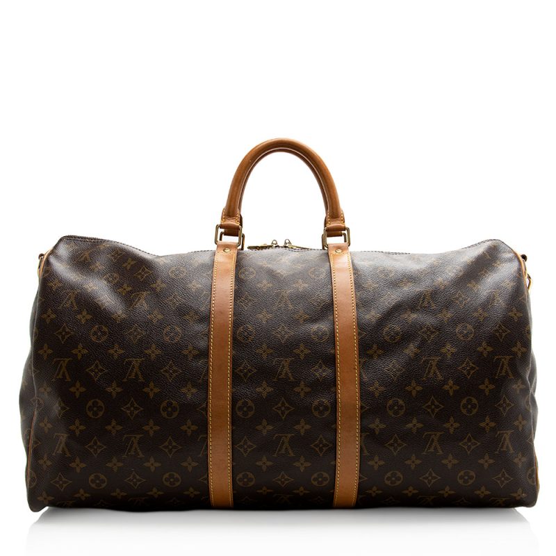 Louis Vuitton Vintage Monogram Canvas Keepall Bandouliere 55 Duffel Bag (21498) - Image 3
