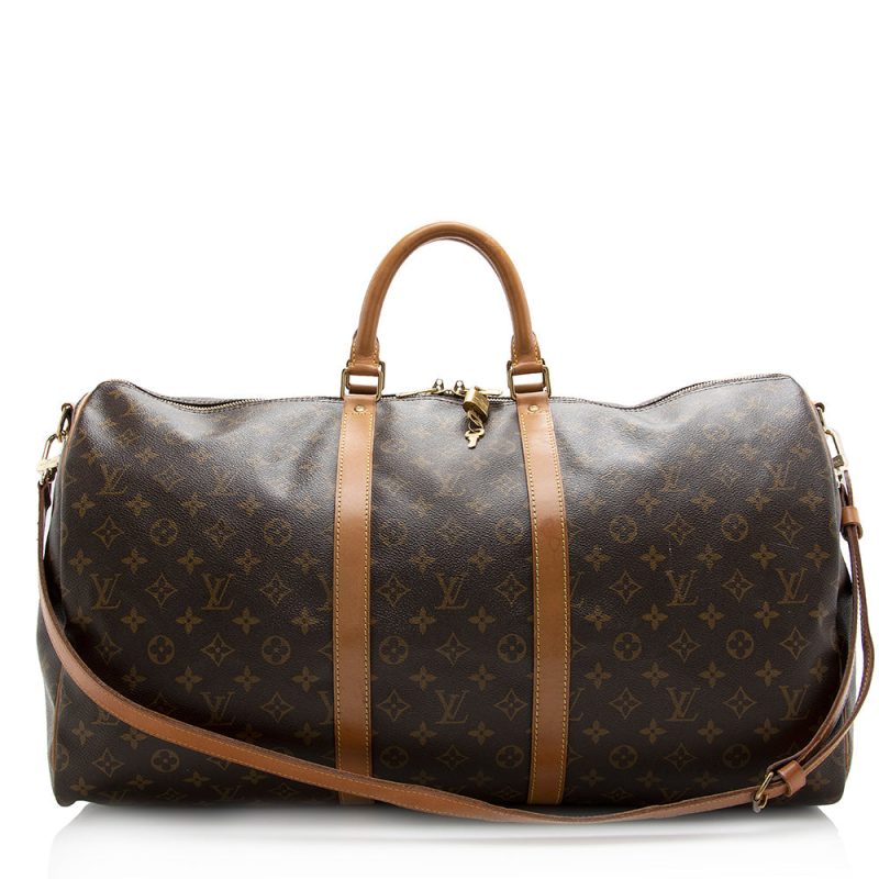 Louis Vuitton Vintage Monogram Canvas Keepall Bandouliere 55 Duffel Bag (21498)