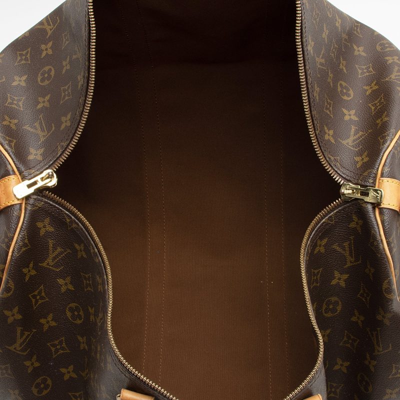 Louis Vuitton Vintage Monogram Canvas Keepall Bandouliere 55 Duffle Bag (22615) - Image 7