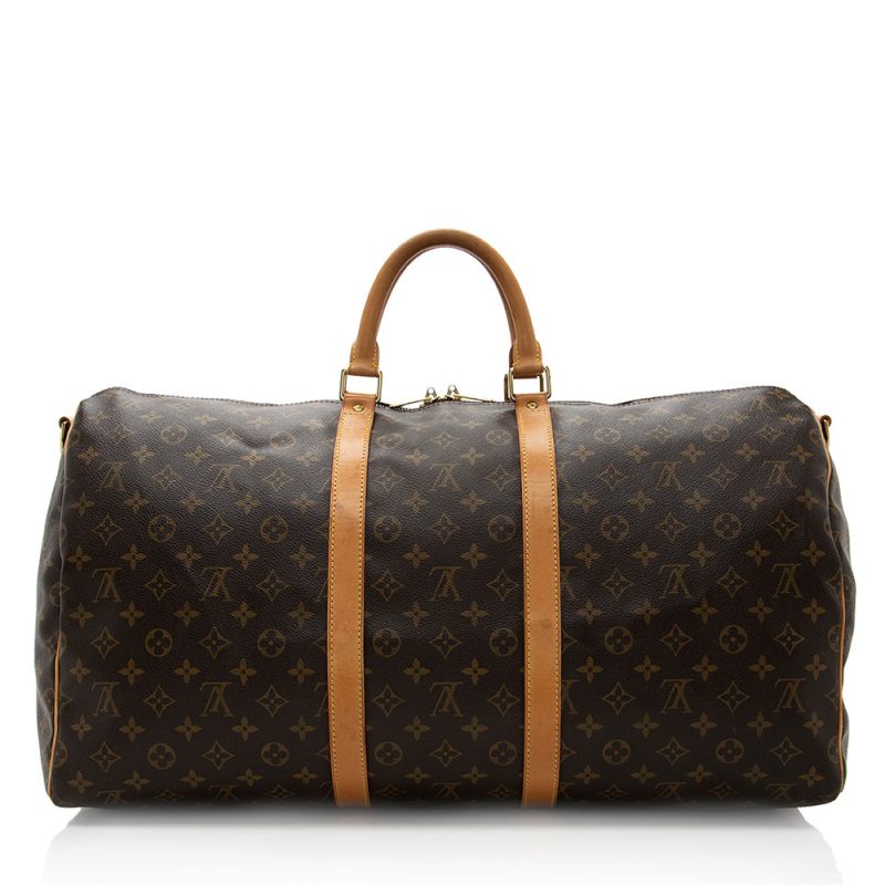 Louis Vuitton Vintage Monogram Canvas Keepall Bandouliere 55 Duffle Bag (18608) - Image 3