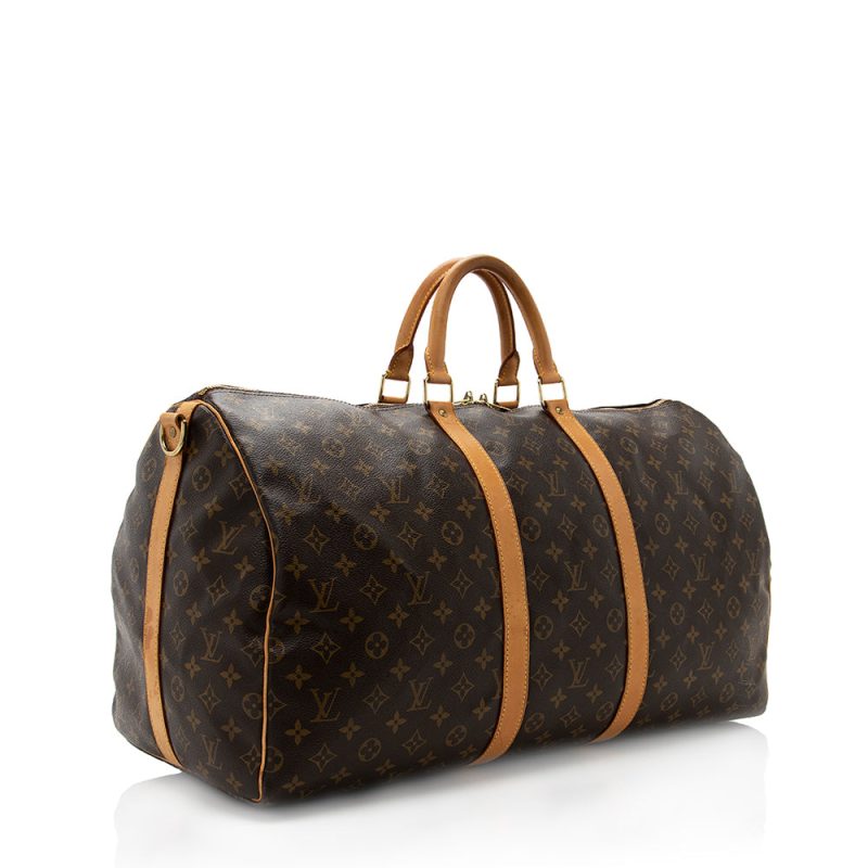 Louis Vuitton Vintage Monogram Canvas Keepall Bandouliere 55 Duffle Bag (18608) - Image 2