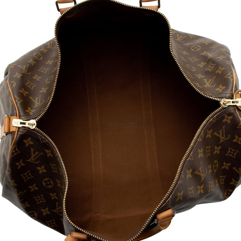Louis Vuitton Vintage Monogram Canvas Keepall Bandouliere 55 Duffle Bag (XbrDc4) - Image 7