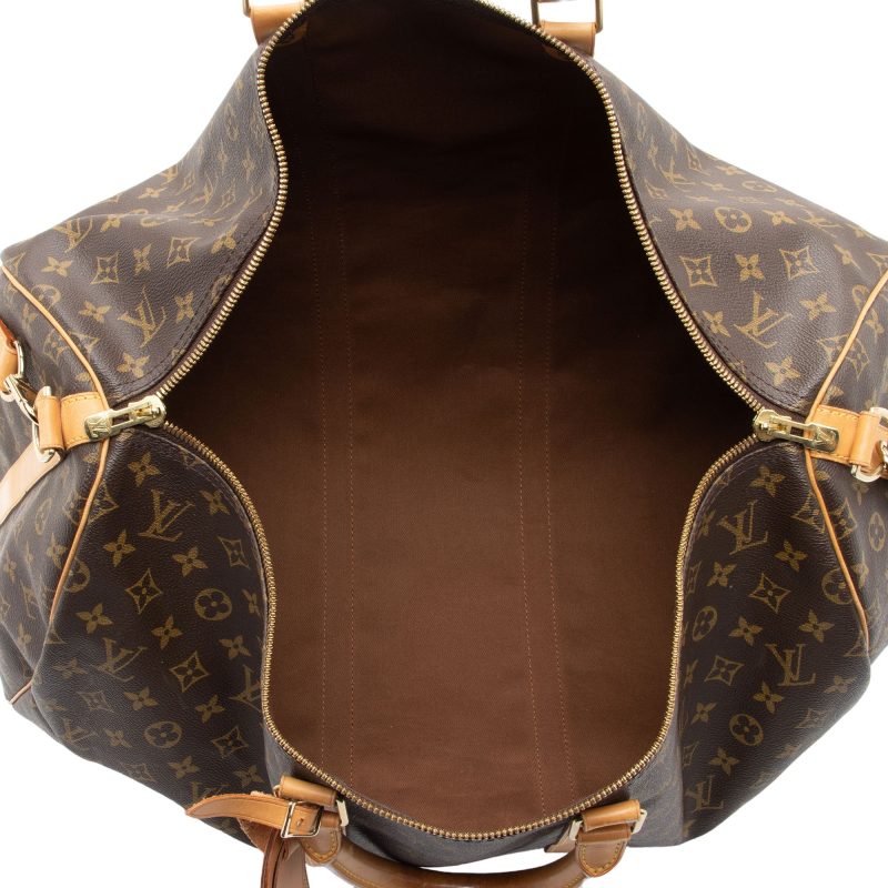 Louis Vuitton Vintage Monogram Canvas Keepall Bandouliere 55 Duffle (cC9VNm) - Image 7