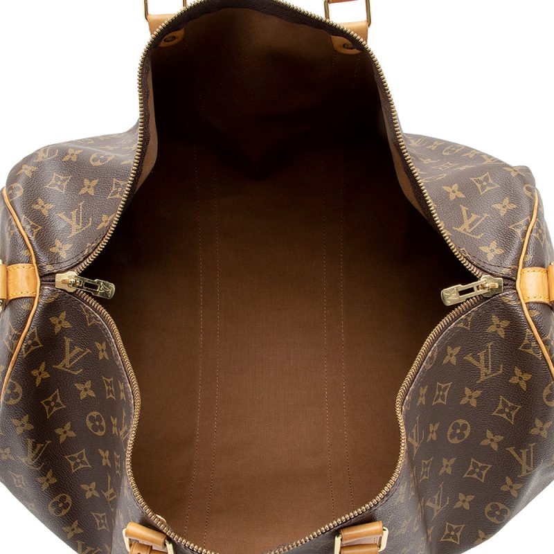 Louis Vuitton Vintage Monogram Canvas Keepall Bandouliere 55 Duffle Bag (21161) - Image 7