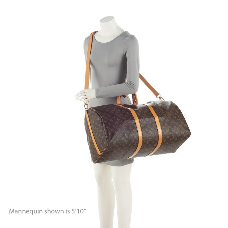 Louis Vuitton Vintage Monogram Canvas Keepall Bandouliere 55 Duffle Bag (21161) - Image 5