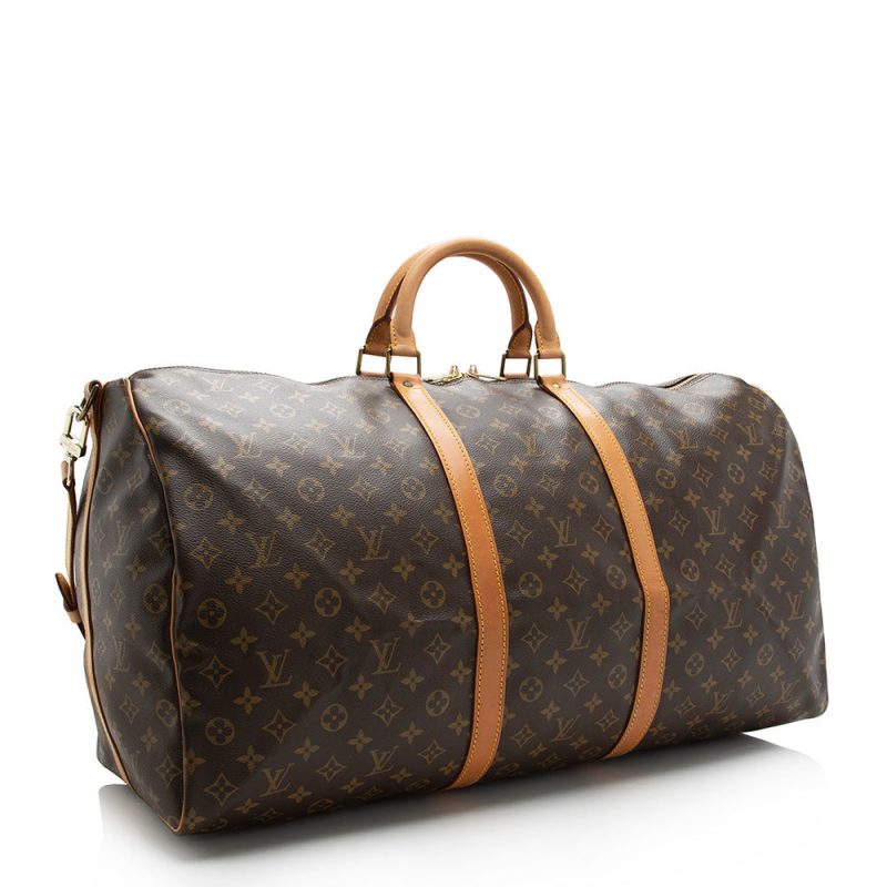 Louis Vuitton Vintage Monogram Canvas Keepall Bandouliere 60 Duffel Bag (16749) - Image 2
