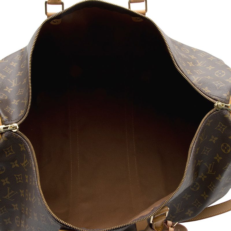 Louis Vuitton Vintage Monogram Canvas Keepall Bandouliere 60 Duffel Bag (17040) - Image 6
