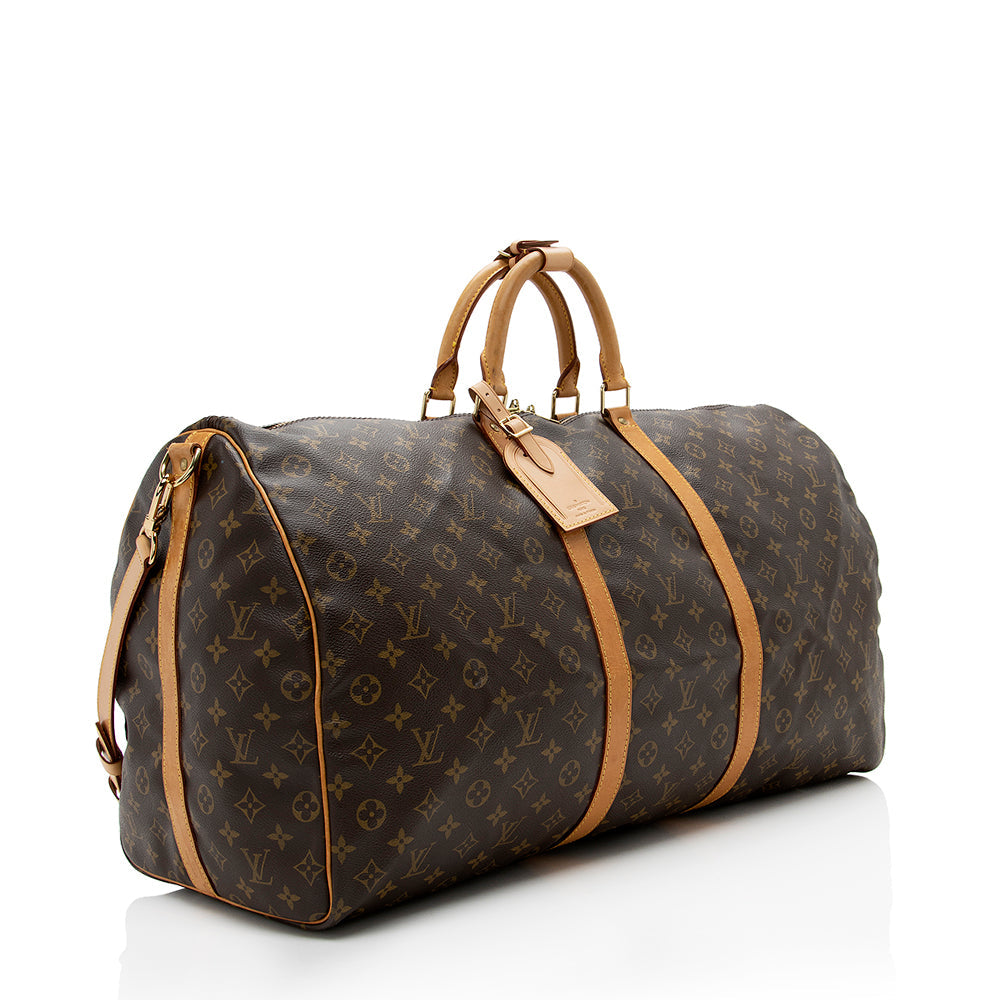 Louis Vuitton Vintage Monogram Canvas Keepall Bandouliere 60 Duffel Bag (17040) - Image 2
