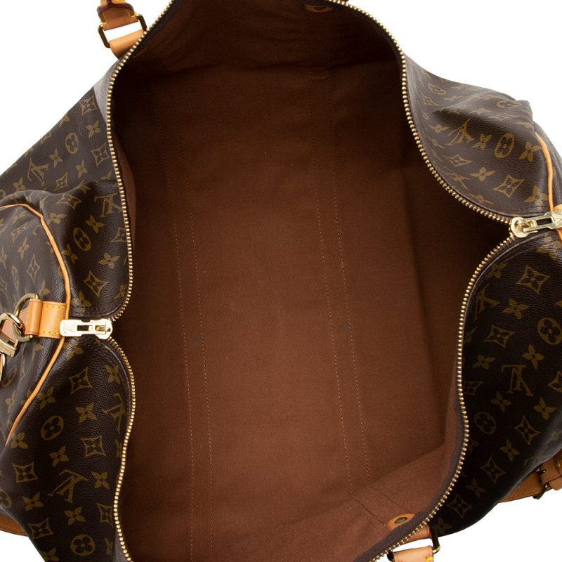 Louis Vuitton Vintage Monogram Canvas Keepall Bandouliere 60 Duffel Bag (17041) - Image 6