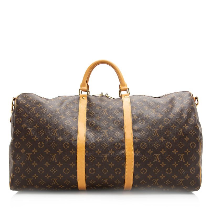 Louis Vuitton Vintage Monogram Canvas Keepall Bandouliere 60 Duffel Bag (20338) - Image 3