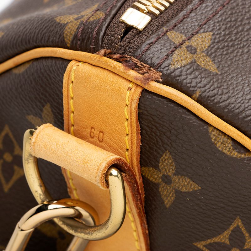 Louis Vuitton Vintage Monogram Canvas Keepall Bandouliere 60 Duffel Bag (20338) - Image 9