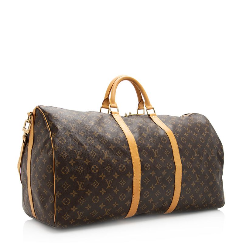 Louis Vuitton Vintage Monogram Canvas Keepall Bandouliere 60 Duffel Bag (20338) - Image 2