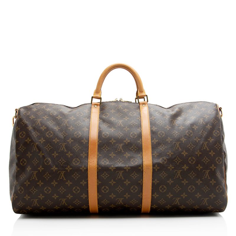 Louis Vuitton Vintage Monogram Canvas Keepall Bandouliere 60 Duffle Bag (21211) - Image 3