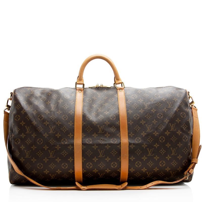 Louis Vuitton Vintage Monogram Canvas Keepall Bandouliere 60 Duffle Bag (21211)