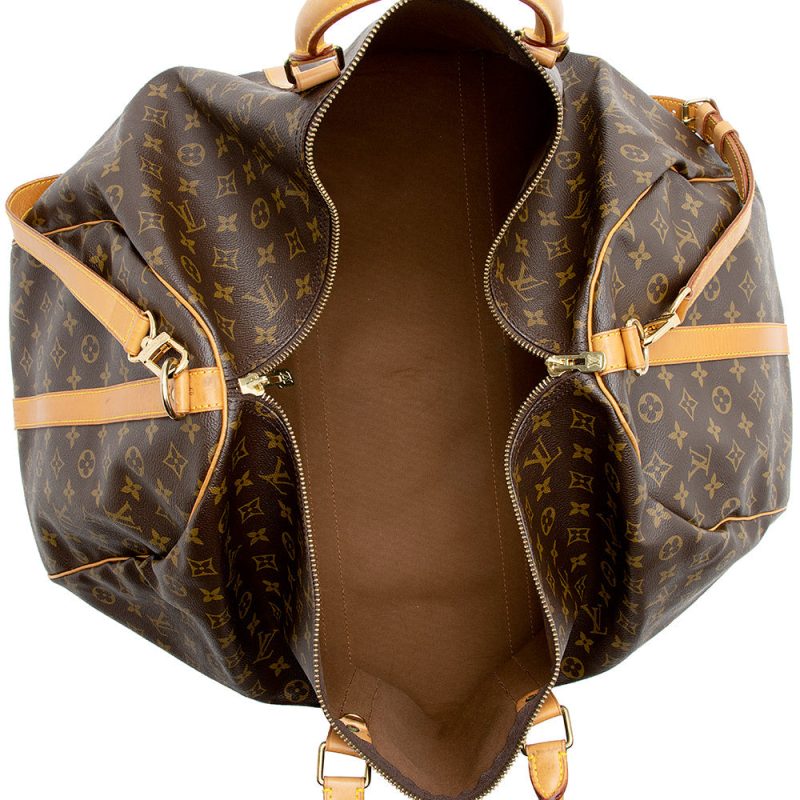Louis Vuitton Vintage Monogram Canvas Keepall Bandouliere 60 Duffle Bag (21211) - Image 6