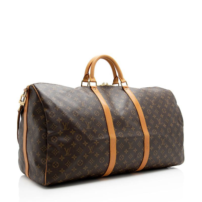 Louis Vuitton Vintage Monogram Canvas Keepall Bandouliere 60 Duffle Bag (21211) - Image 2