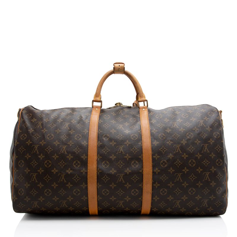 Louis Vuitton Vintage Monogram Canvas Keepall Bandouliere 60 Duffel Bag (21625) - Image 3