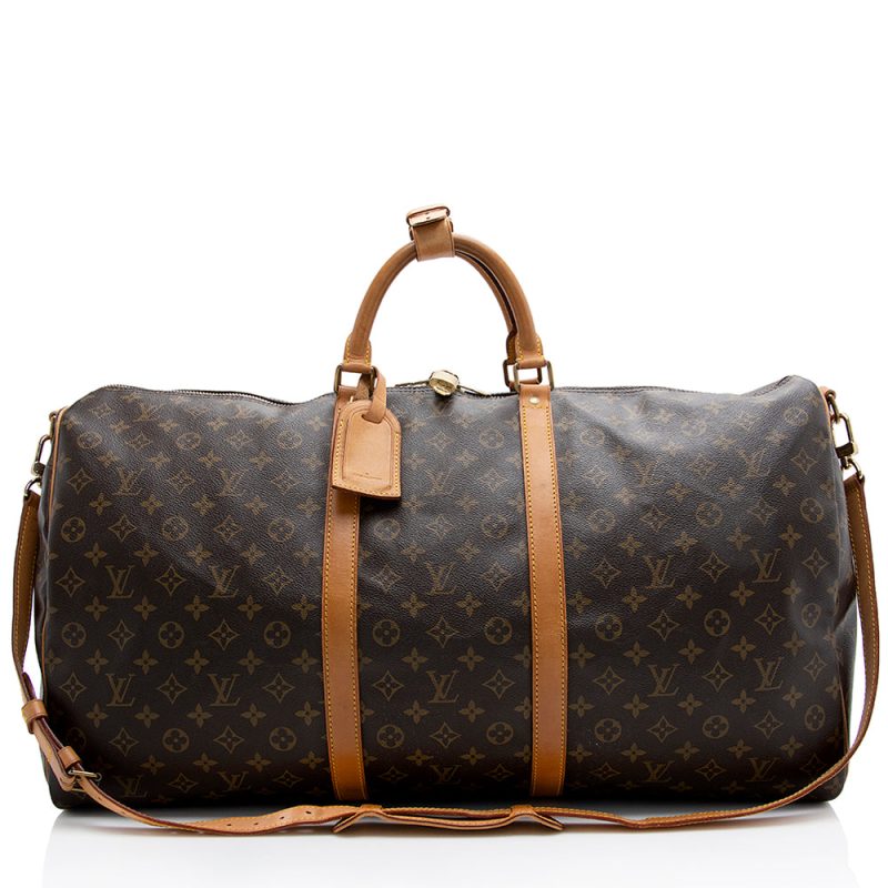 Louis Vuitton Vintage Monogram Canvas Keepall Bandouliere 60 Duffel Bag (21625)