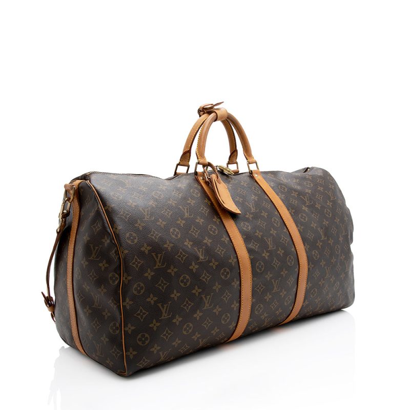 Louis Vuitton Vintage Monogram Canvas Keepall Bandouliere 60 Duffel Bag (21625) - Image 2